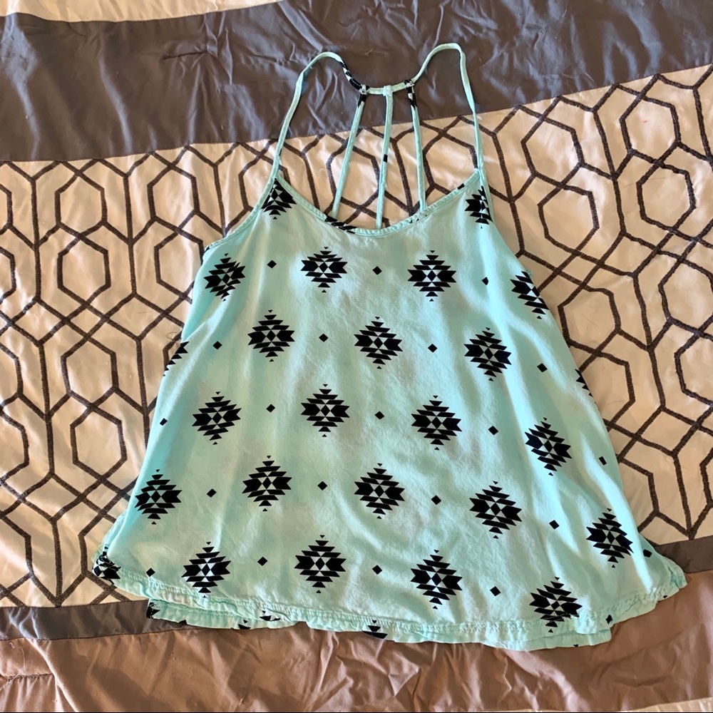 Razorback blue geometric tank top